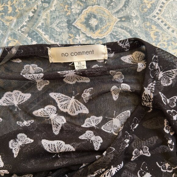 NWT Black Mesh Butterfly Maxi Dress - Picture 6 of 7